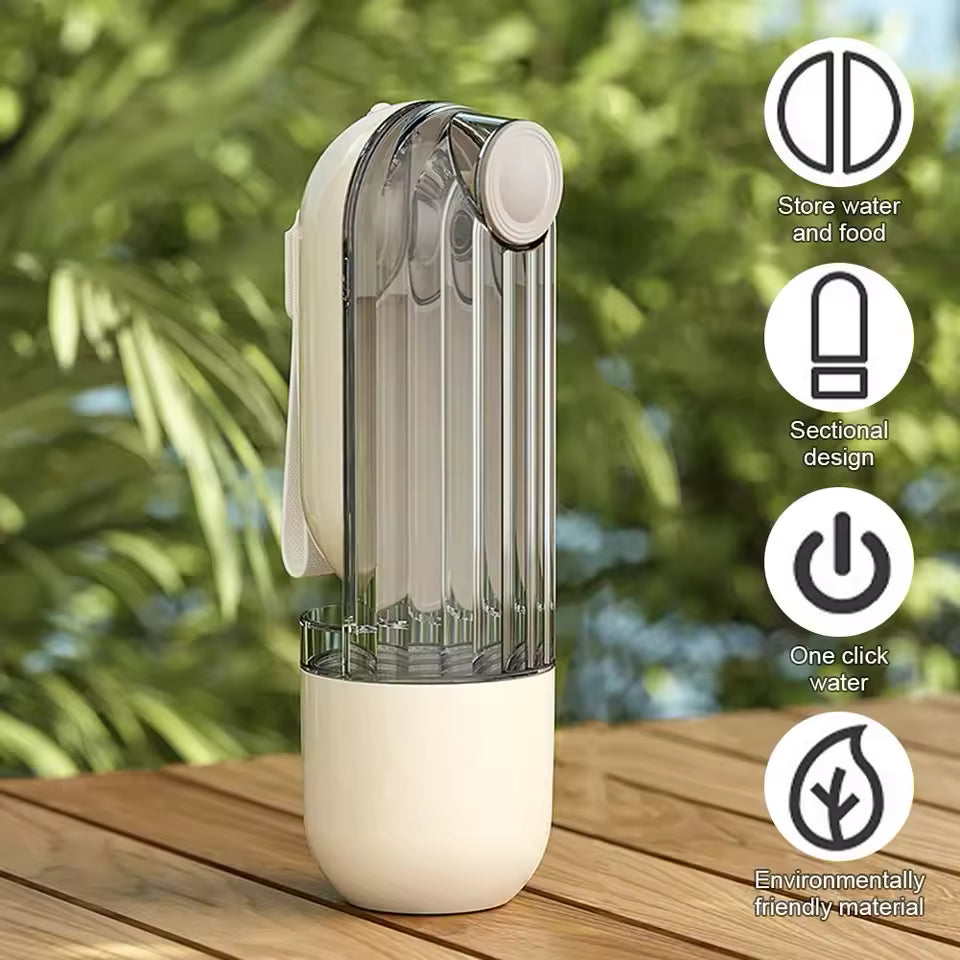 2-in-1 Portable Dog Water & Food Bottle – Travel Essential!