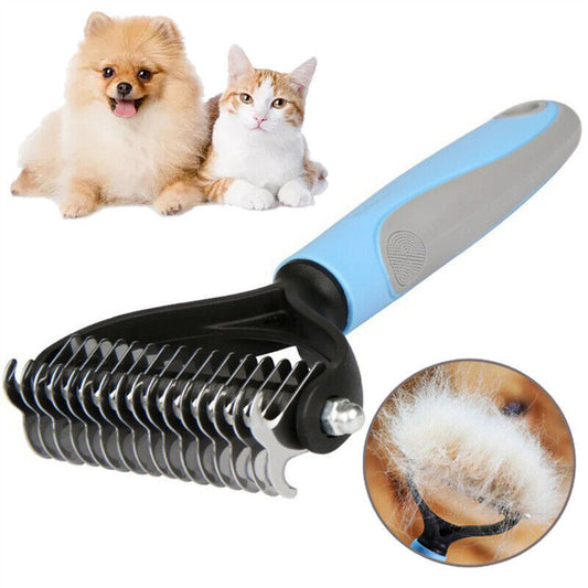 2-in-1 Pet Grooming Brush | Shedding & Dematting Tool