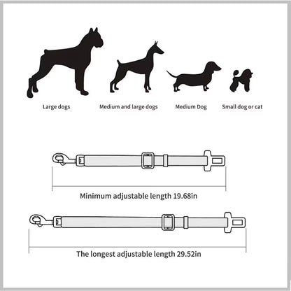 Adjustable Pet Car Seat Belt – Secure & Safe Travel for Dogs & Cats