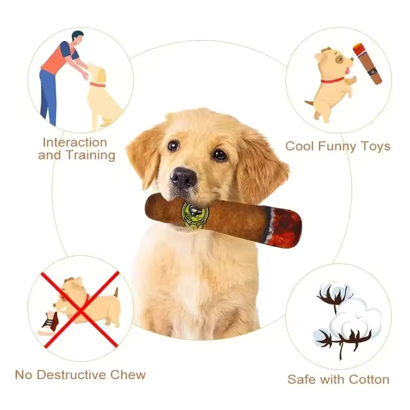 The Dogfather Cigar Toy – Squeaky & Fun!