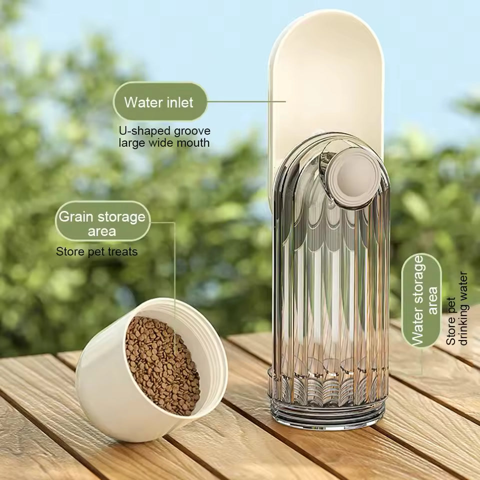 2-in-1 Portable Dog Water & Food Bottle – Travel Essential!